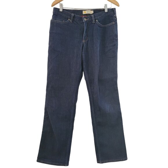 Carhartt womens Blue jeans workwear red plaid flannel lined size 8 Short - Picture 1 of 9